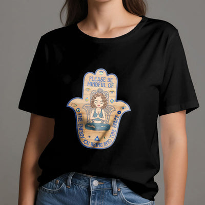 Olivenorma T-Shirt mit Hamsa-Hand, Meditation, Schutz, spirituell - image 7