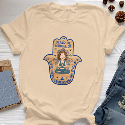 Olivenorma T-Shirt mit Hamsa-Hand, Meditation, Schutz, spirituell - Gelb - 2XL - image 10