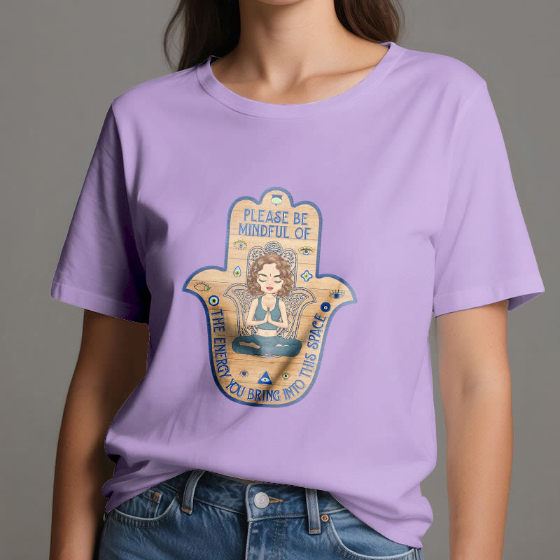 Olivenorma T-Shirt mit Hamsa-Hand, Meditation, Schutz, spirituell - image 17