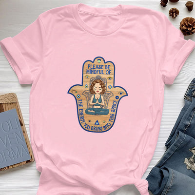 Olivenorma T-Shirt mit Hamsa-Hand, Meditation, Schutz, spirituell - Rosa - 2XL - image 14