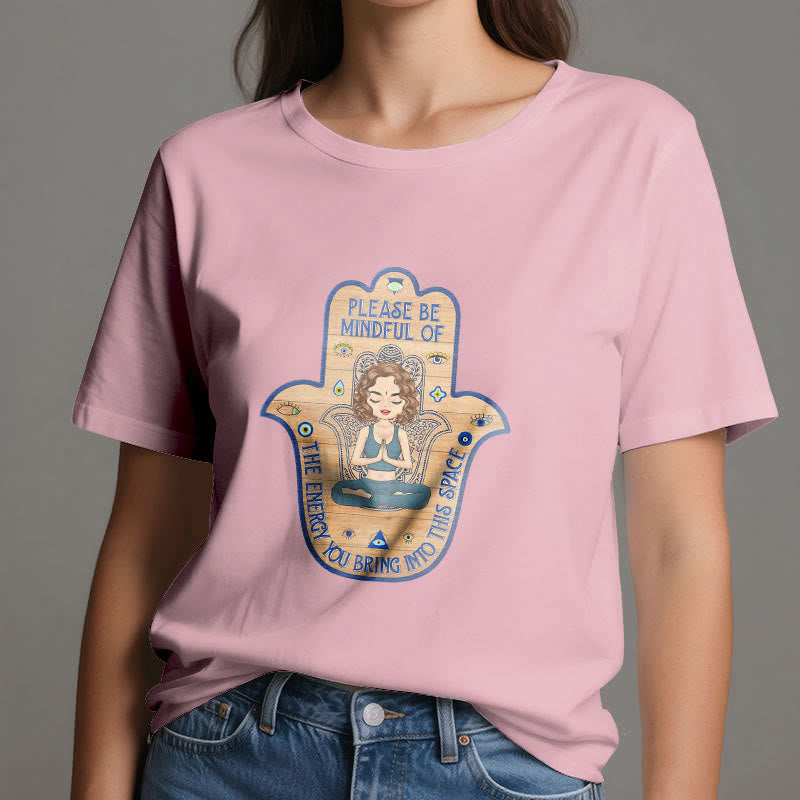 Olivenorma T-Shirt mit Hamsa-Hand, Meditation, Schutz, spirituell - image 15