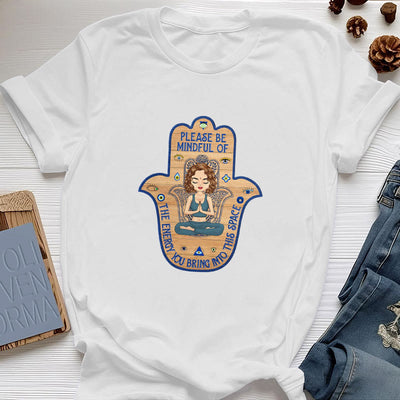 Olivenorma T-Shirt mit Hamsa-Hand, Meditation, Schutz, spirituell - Weiß - 2XL - image 1