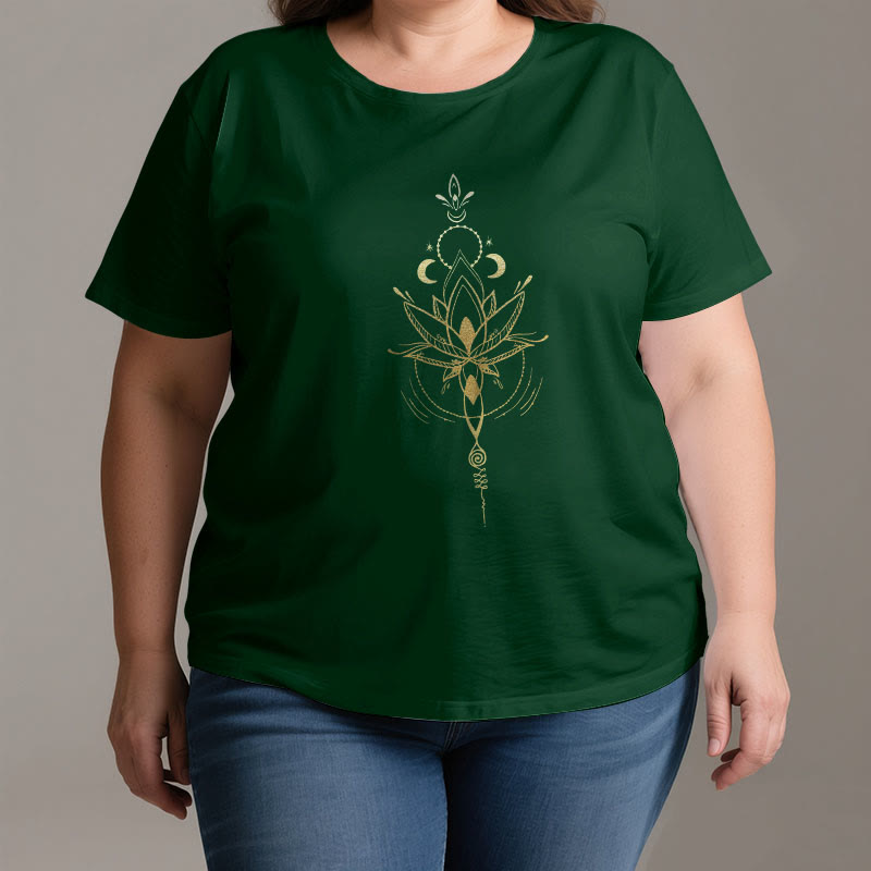 Olivenorma Mondphasen-Lotus-Schutz-Baumwoll-T-Shirt - image 3