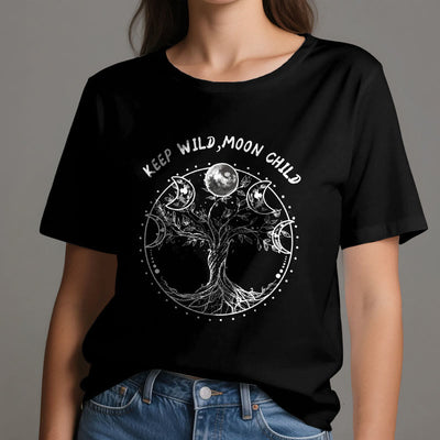 Olivenorma "KEEP WILD, MOON CHILD" Baum des Lebens Mondphase T-Shirts - image 7