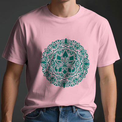 Olivenorma – T-Shirt mit grünem Lotus-Print