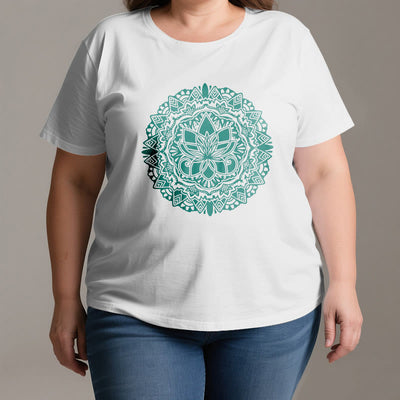 Olivenorma – T-Shirt mit grünem Lotus-Print
