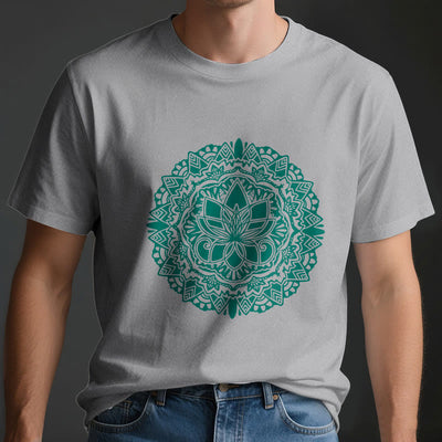 Olivenorma – T-Shirt mit grünem Lotus-Print