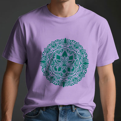 Olivenorma – T-Shirt mit grünem Lotus-Print