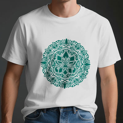 Olivenorma – T-Shirt mit grünem Lotus-Print
