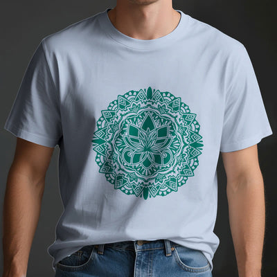 Olivenorma – T-Shirt mit grünem Lotus-Print