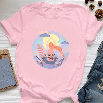 Olivenorma Yoga-T-Shirt mit „Calm Mama“-Print