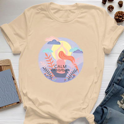 Olivenorma Yoga-T-Shirt mit „Calm Mama“-Print