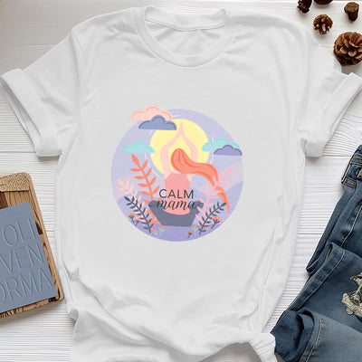 Olivenorma Yoga-T-Shirt mit „Calm Mama“-Print