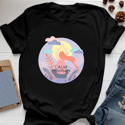 Olivenorma Yoga-T-Shirt mit „Calm Mama“-Print