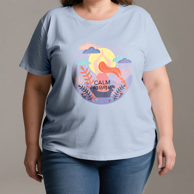 Olivenorma Yoga-T-Shirt mit „Calm Mama“-Print