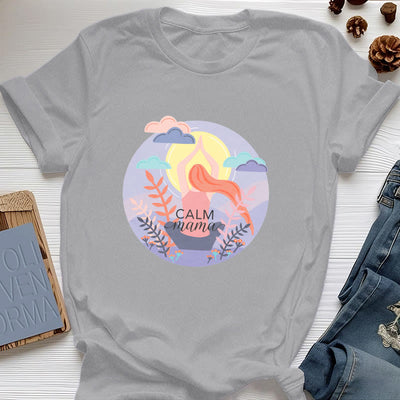 Olivenorma Yoga-T-Shirt mit „Calm Mama“-Print
