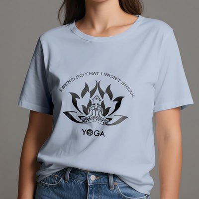 Olivenorma Yoga-T-Shirt „Ich beuge mich, damit ich nicht breche“