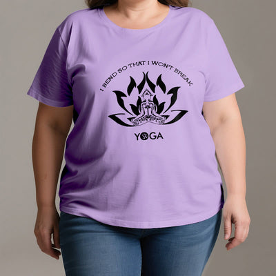 Olivenorma Yoga-T-Shirt „Ich beuge mich, damit ich nicht breche“
