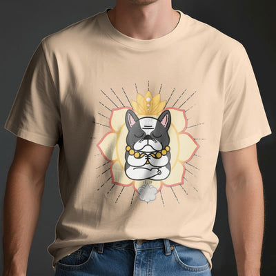 Olivenorma Yoga Meditation Französische Bulldogge Print T-Shirt