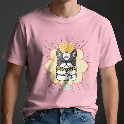 Olivenorma Yoga Meditation Französische Bulldogge Print T-Shirt