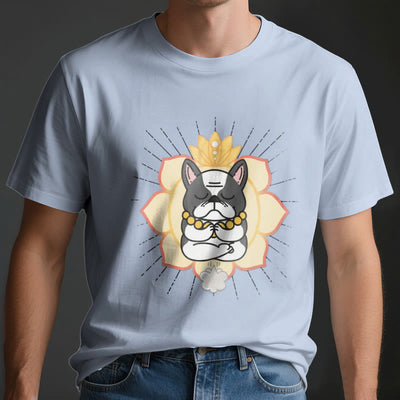 Olivenorma Yoga Meditation Französische Bulldogge Print T-Shirt