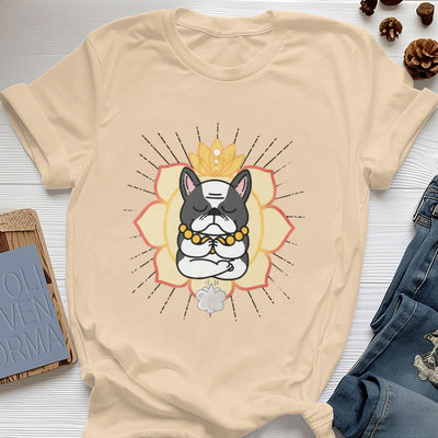 Olivenorma Yoga Meditation Französische Bulldogge Print T-Shirt