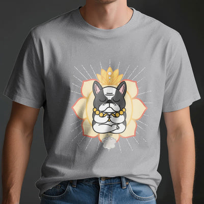 Olivenorma Yoga Meditation Französische Bulldogge Print T-Shirt