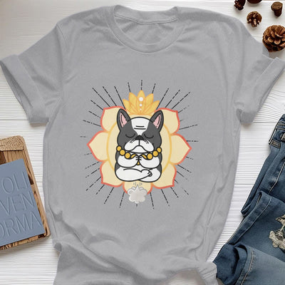 Olivenorma Yoga Meditation Französische Bulldogge Print T-Shirt