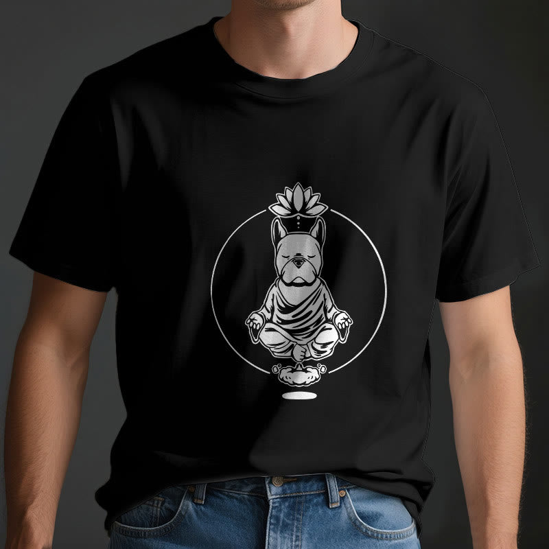 Olivenorma Zen Meditation Französische Bulldogge Lotus T-Shirt