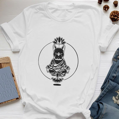 Olivenorma Zen Meditation Französische Bulldogge Lotus T-Shirt