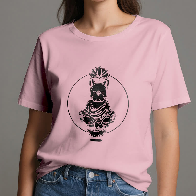 Olivenorma Zen Meditation Französische Bulldogge Lotus T-Shirt