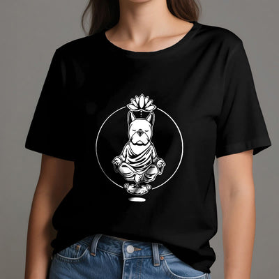 Olivenorma Zen Meditation Französische Bulldogge Lotus T-Shirt