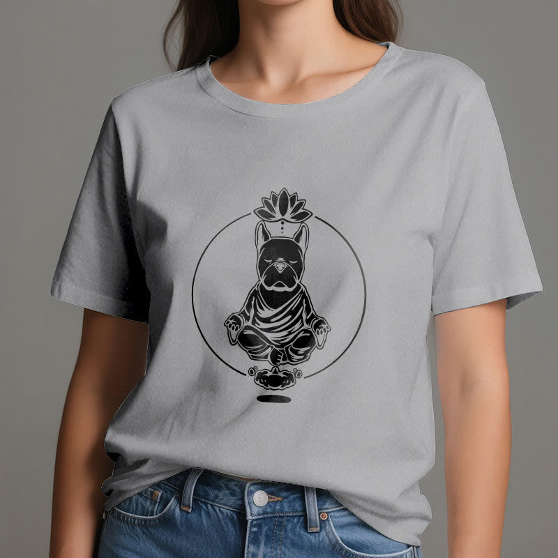 Olivenorma Zen Meditation Französische Bulldogge Lotus T-Shirt