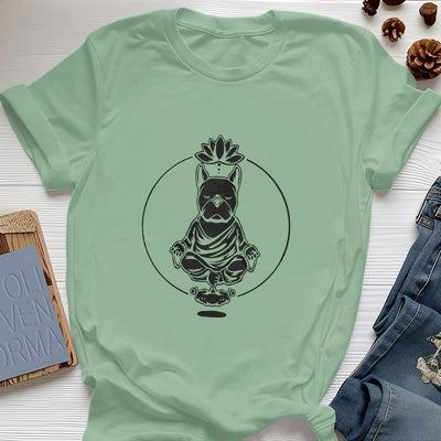 Olivenorma Zen Meditation Französische Bulldogge Lotus T-Shirt