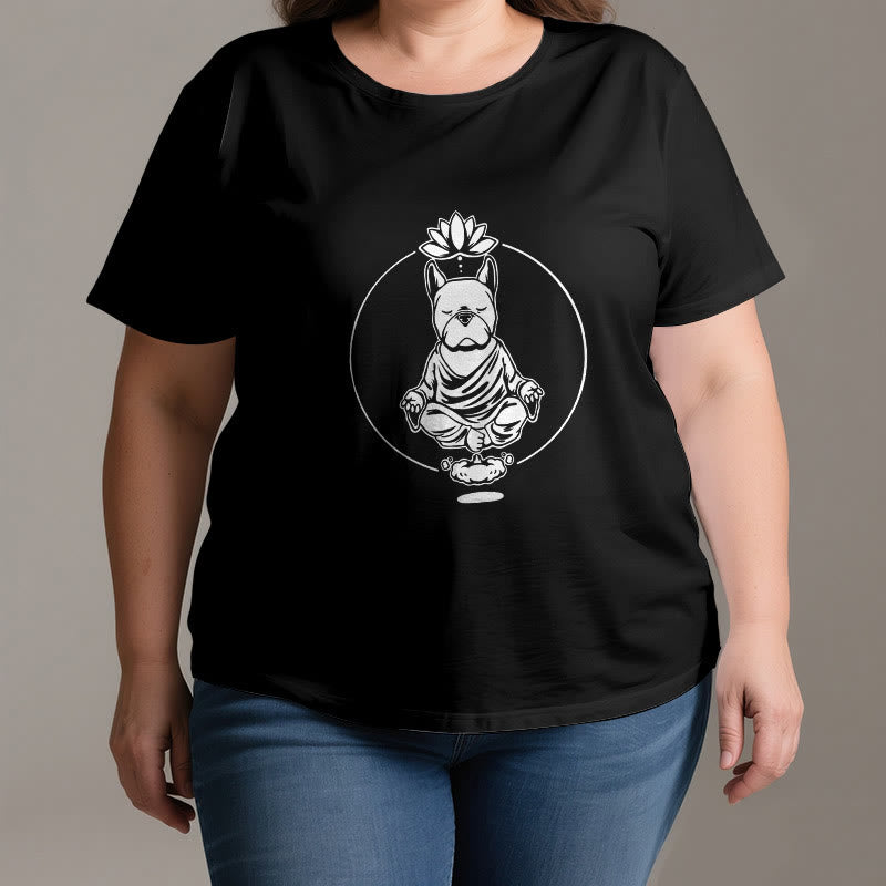 Olivenorma Zen Meditation Französische Bulldogge Lotus T-Shirt