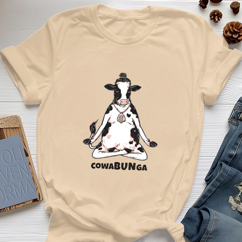 Olivenorma "Cowabunga" Yoga Kuh T-Shirt