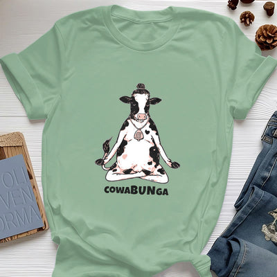 Olivenorma "Cowabunga" Yoga Kuh T-Shirt