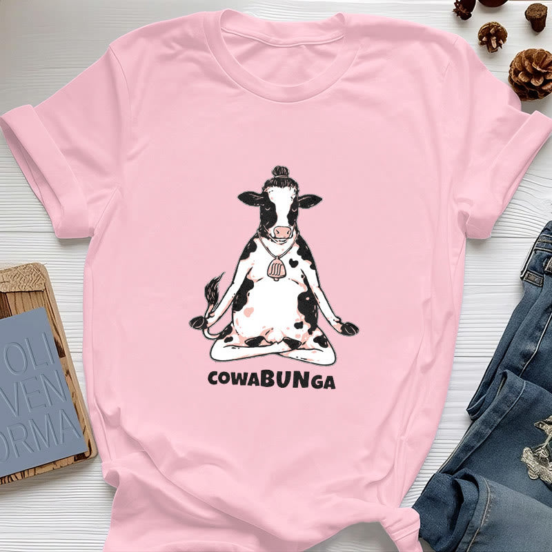 Olivenorma "Cowabunga" Yoga Kuh T-Shirt