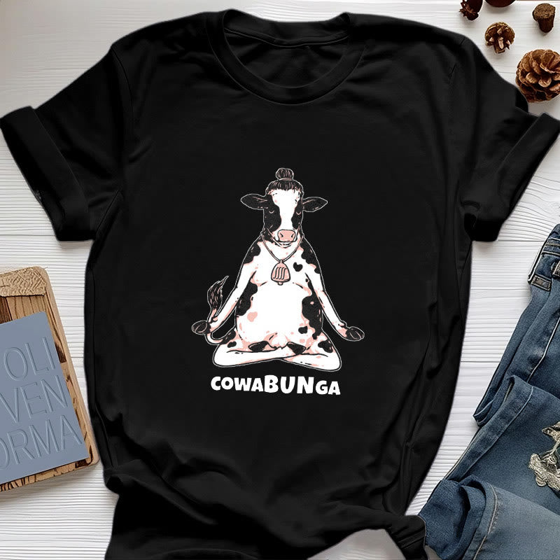 Olivenorma "Cowabunga" Yoga Kuh T-Shirt