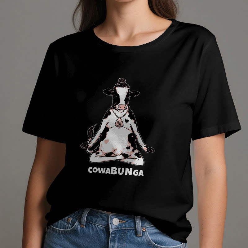 Olivenorma "Cowabunga" Yoga Kuh T-Shirt