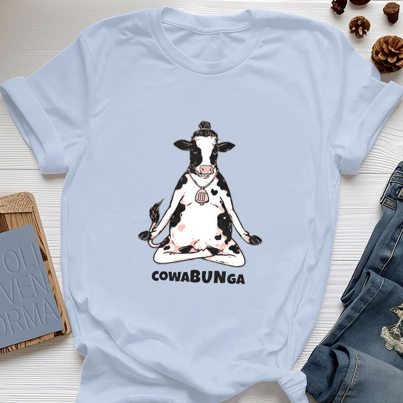 Olivenorma "Cowabunga" Yoga Kuh T-Shirt