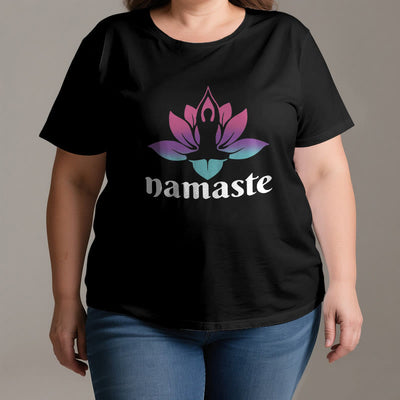 Olivenorma – T-Shirt aus Baumwolle mit „Namaste Lotus“-Print