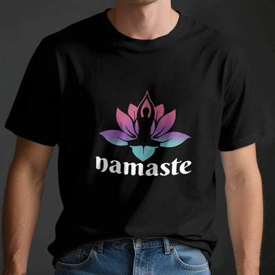 Olivenorma – T-Shirt aus Baumwolle mit „Namaste Lotus“-Print