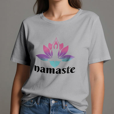 Olivenorma – T-Shirt aus Baumwolle mit „Namaste Lotus“-Print