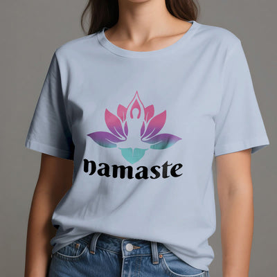 Olivenorma – T-Shirt aus Baumwolle mit „Namaste Lotus“-Print