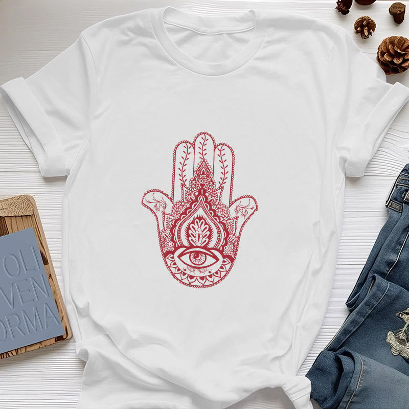 Olivenorma Weiches Hamsa-Baumwoll-T-Shirt
