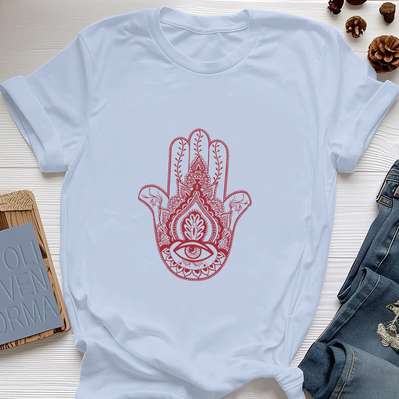 Olivenorma Weiches Hamsa-Baumwoll-T-Shirt
