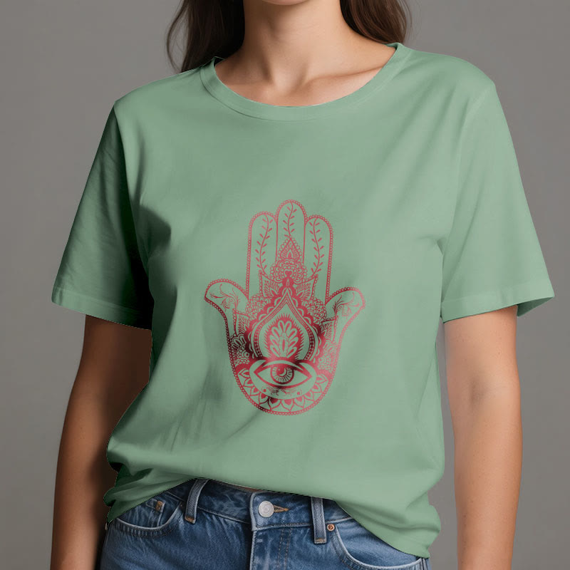 Olivenorma Weiches Hamsa-Baumwoll-T-Shirt