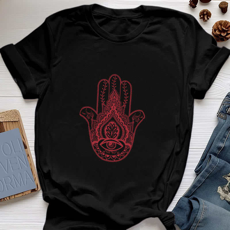 Olivenorma Weiches Hamsa-Baumwoll-T-Shirt