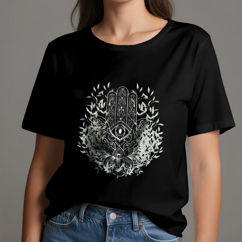 Olivenorma Hand der Fatima Hamsa Yoga Meditation T-Shirt